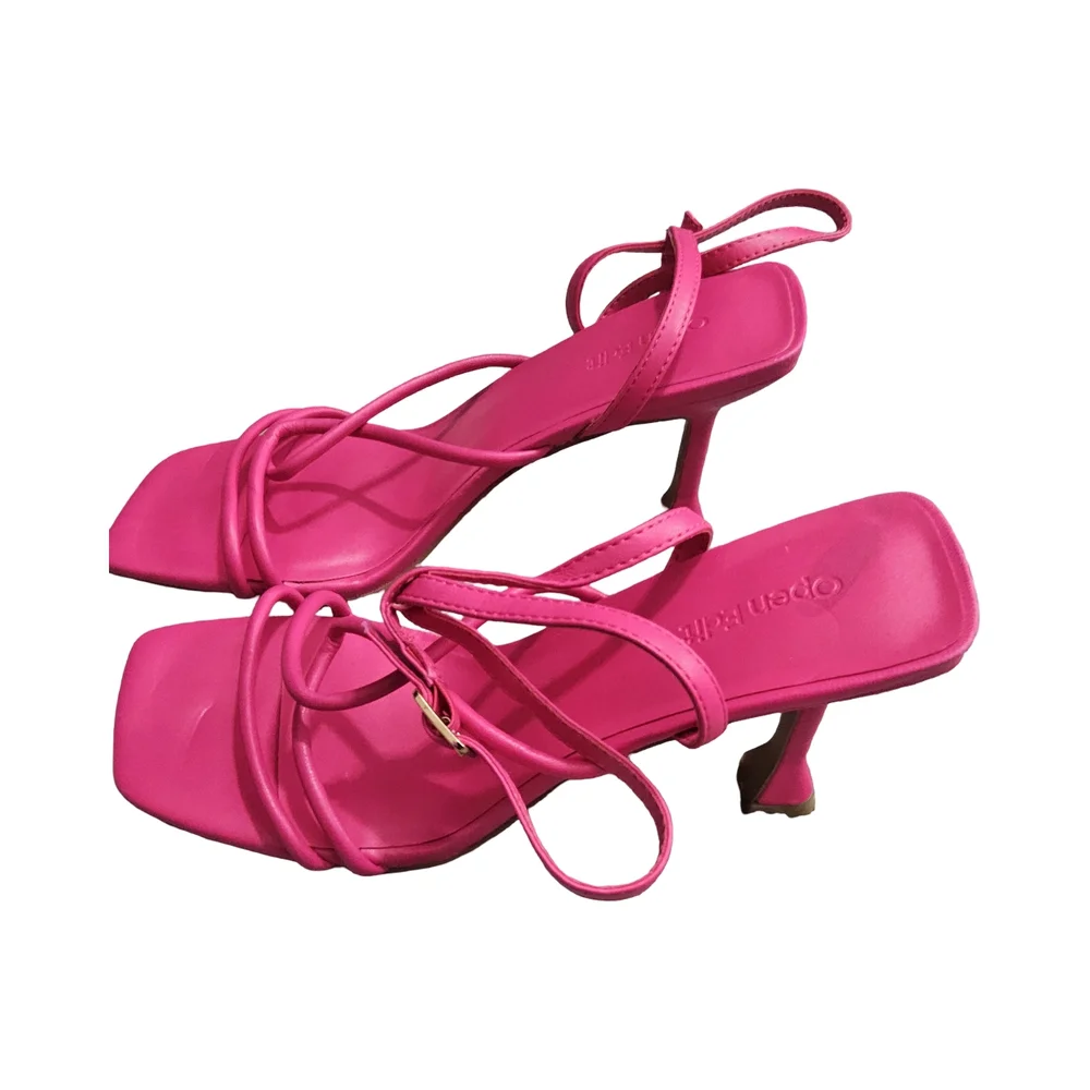 Open Edit Elegant Pink Strappy Heels size 7.5 - Picture 4 of 9